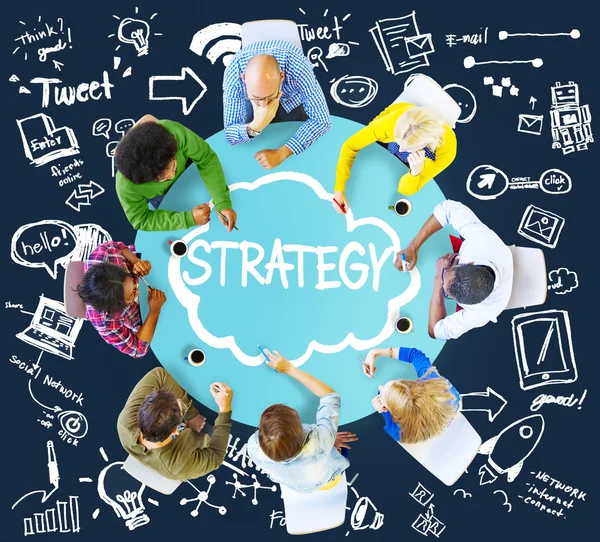 Strategia Concetto di social media online — Foto Stock