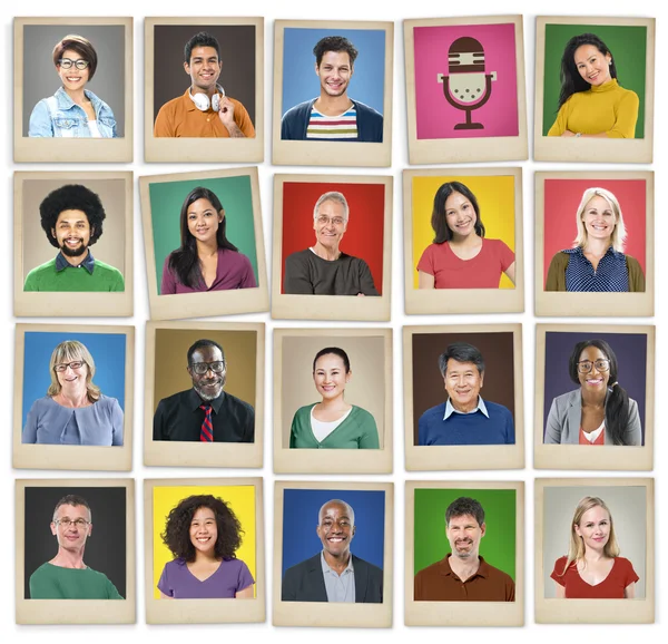 Diversité des visages, concept communautaire — Photo