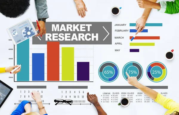 Výzkum trhu obchodní podíl výzkum marketingové strategie — Stock fotografie