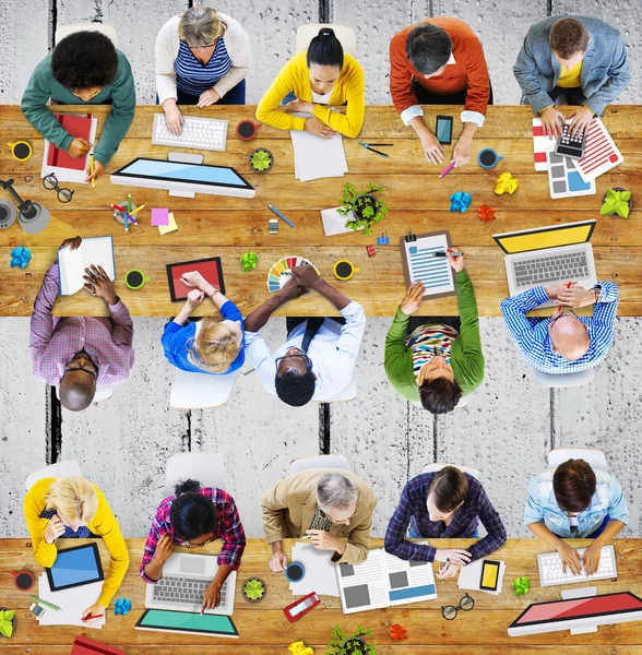 Colleagues Working at table  Concept — Stock Fotó