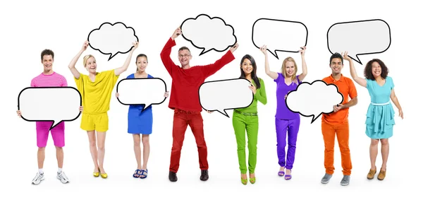 Diversity People with Speech Bubbles — Stock Photo, Image