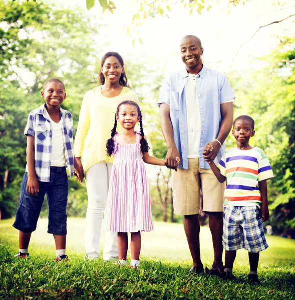 Portrait of a happy African family Stock Image