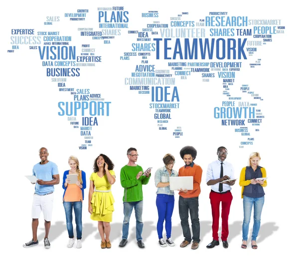 Global People, Technology Teamwork Concept — Stock Photo, Image