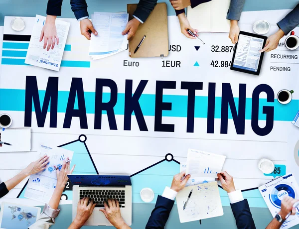 Planowanie strategii biznesowych organizacji koncepcji marketingowej — Zdjęcie stockowe