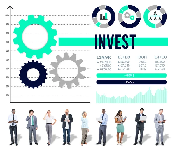 Verksamhet team med digitala enheter — Stockfoto