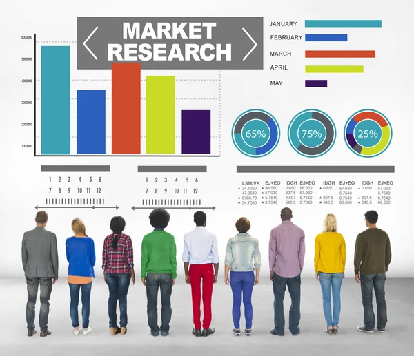 Market Research Business Percentagem Estratégia de Marketing de Pesquisa — Fotografia de Stock