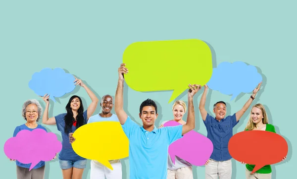 Diversidad Personas con Burbujas del Habla — Foto de Stock