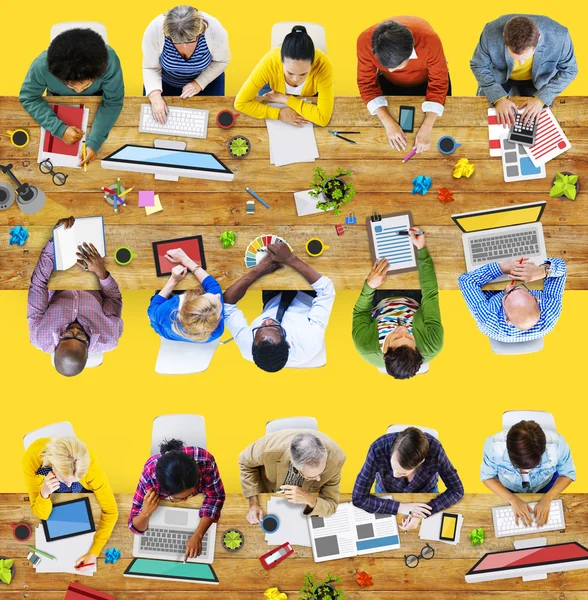 Colleagues Working at table  Concept — Stock Photo, Image