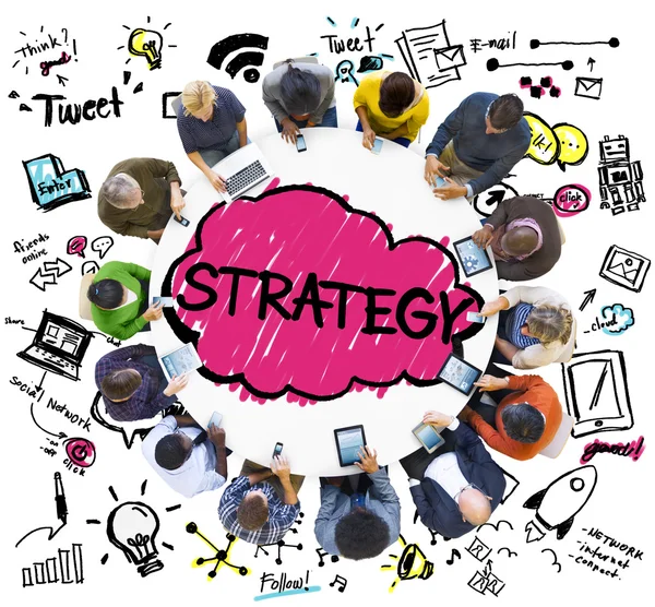 Estrategia en línea Social Media Concept —  Fotos de Stock