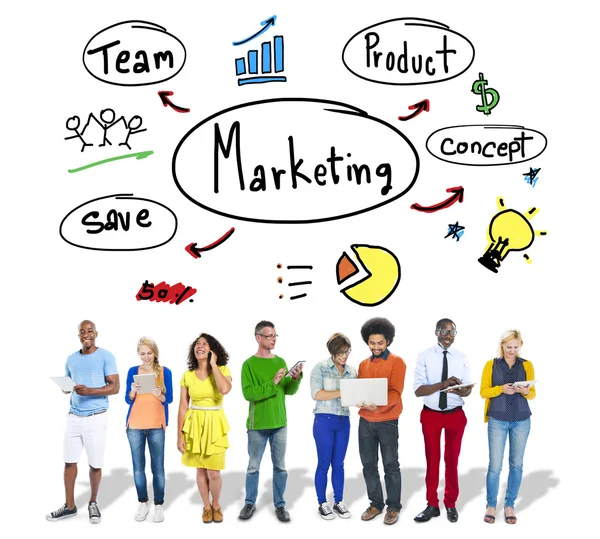 Diversité Personnes et stratégie marketing Concept — Photo