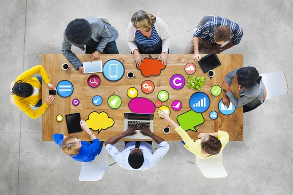 Technologie sociaal netwerk vergadering Concep — Stockfoto