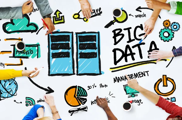 Big Data Concepto de trabajo en equipo — Foto de Stock