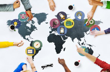 Global sosyal medya bağlantı kavramı