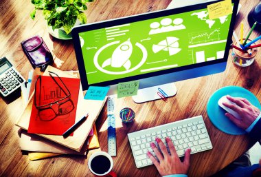 Yeni iş grafik yenilik ekip çalışması kavramı