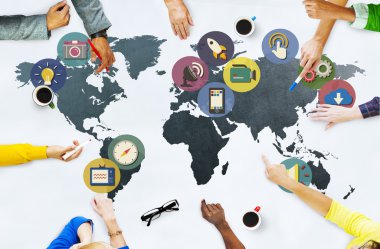Global sosyal medya bağlantı kavramı