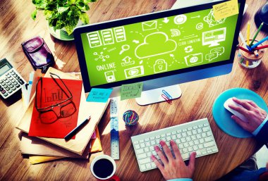 Web Tasarımcısı ve ofis tasarım - Internet depolama kavramı