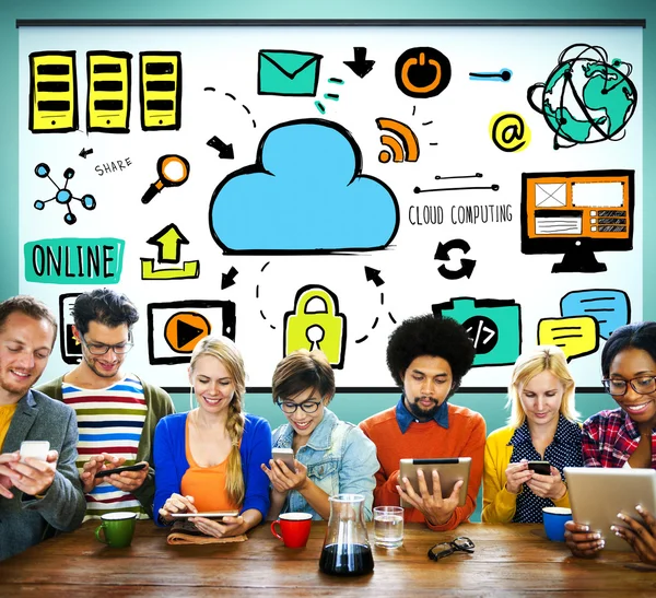 Cloud Computing Netzwerk Online-Konzept — Stockfoto
