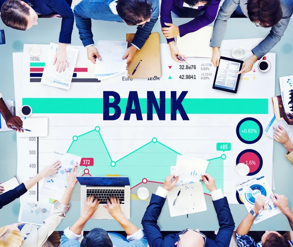 Banken finanzieren Gewinnvermarktungskonzept — Stockfoto