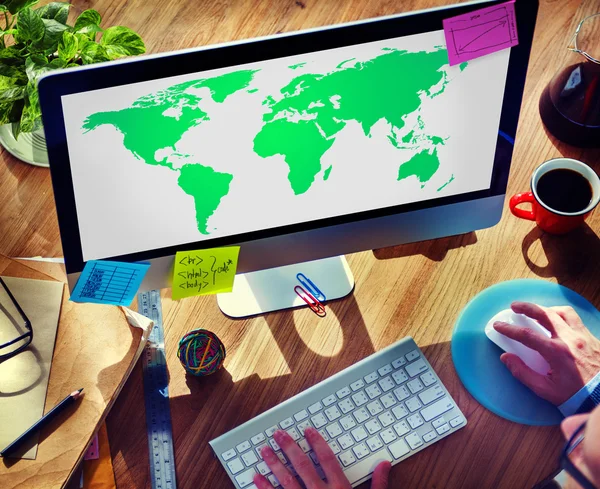 Webbdesigner och Office Design - Global bevarande begrepp — Stockfoto