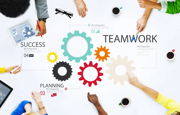 Teamwerk groep Gear partnerschap Concept — Stockfoto