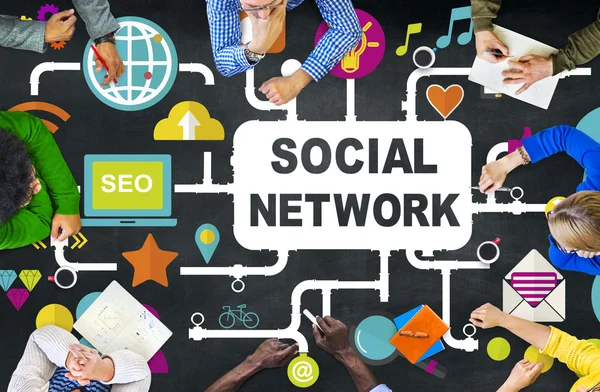 Szociális média hálózati kapcsolat koncepció — Stock Fotó