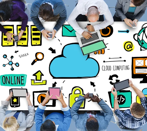 Cloud Computing nätverk Online koncept — Stockfoto