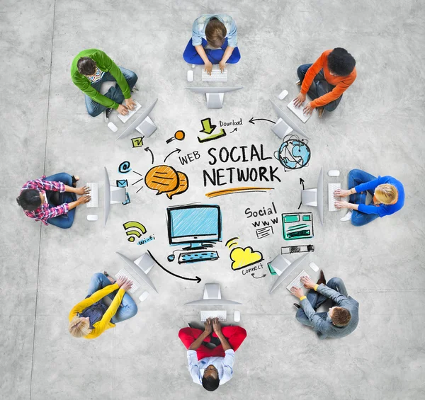 Social Network People Concetto tecnologico — Foto Stock