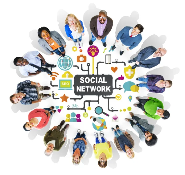 社会的なメディア ネットワーク接続の概念 — ストック写真
