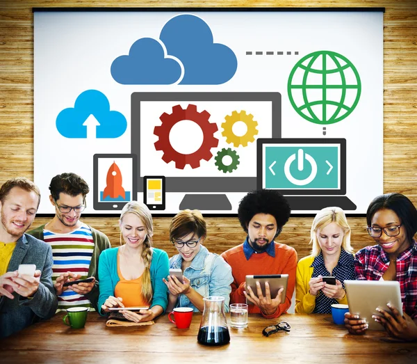Cloud Computing sítě Online koncept — Stock fotografie