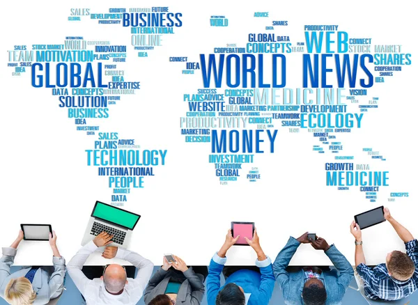 Diverse people and World News Concept — Stock Photo, Image