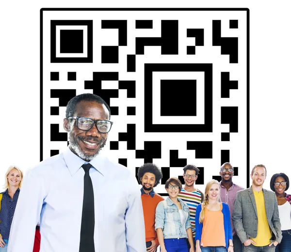 Concepto de búsqueda de códigos QR — Foto de Stock