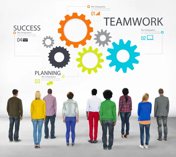 Teamwork Group Zahnrad Partnerschaftskonzept — Stockfoto