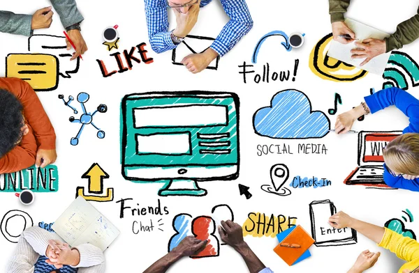 Sociale Media Global Communications Concept — Stockfoto