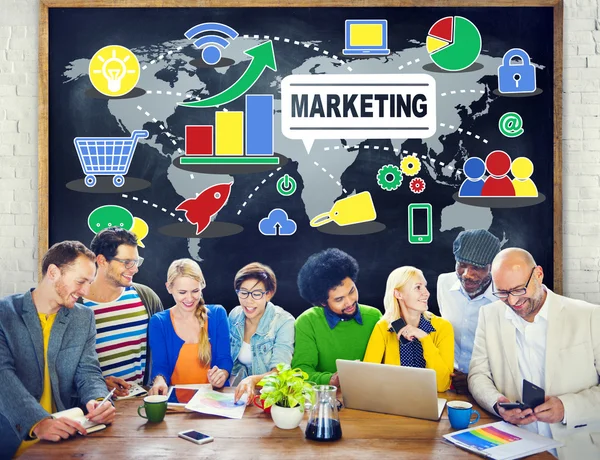 Concepto de crecimiento empresarial global de marketing — Foto de Stock