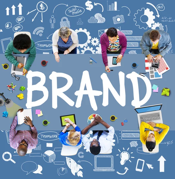 Brand Connection Idea Concetto tecnologico — Foto Stock