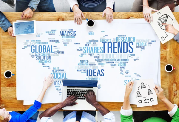 Tendencias World Map Concepto de Marketing —  Fotos de Stock