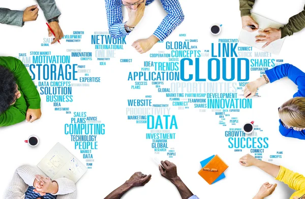Dateninformationskonzept Cloud Computing verknüpfen — Stockfoto