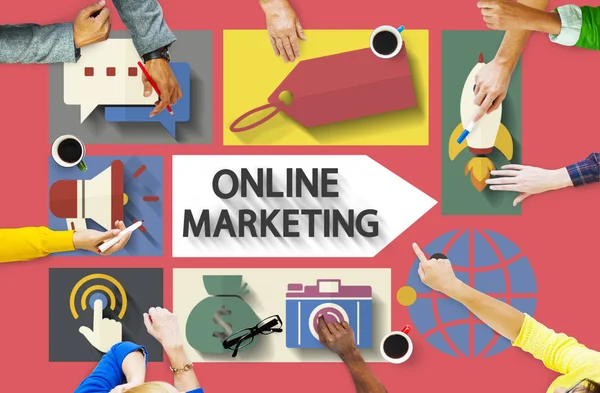 Online Marketing marki analizując pojęcie — Zdjęcie stockowe