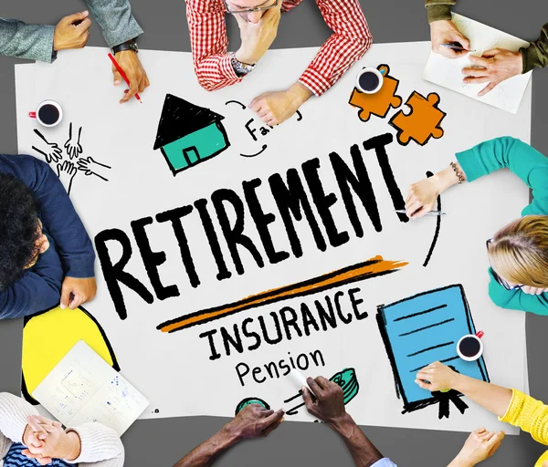 Emeklilik sigorta planı faydaları kavram — Stok fotoğraf