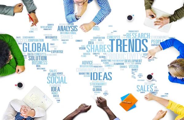 Trends World Map Marketing Concept — Stock Photo, Image