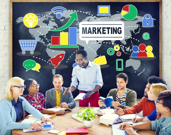 Concepto de crecimiento empresarial global de marketing — Foto de Stock