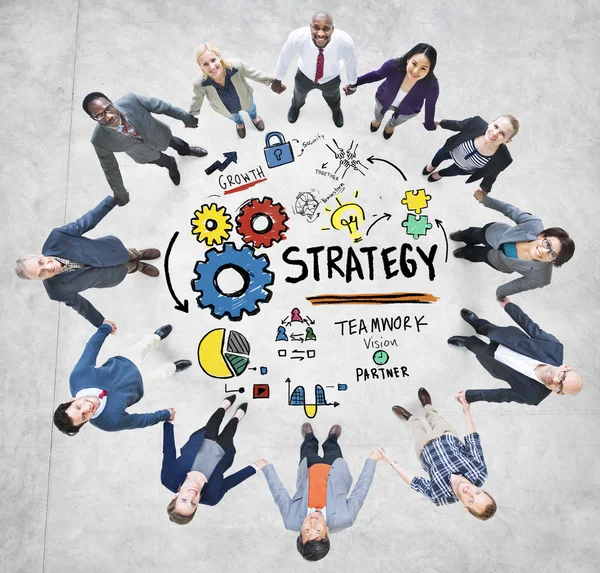 Strategii rozwiązania taktyki zespołowej koncepcji — Zdjęcie stockowe