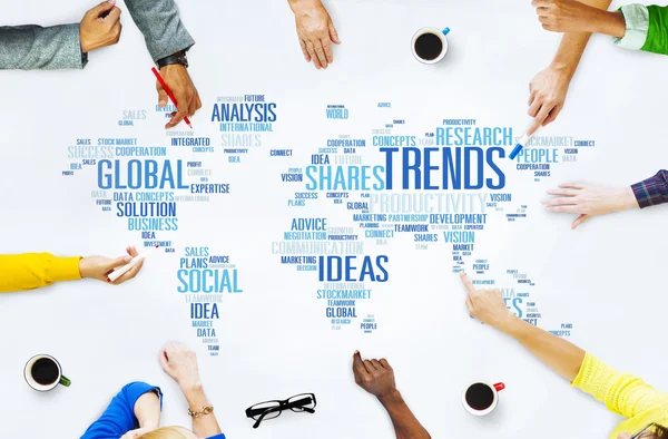 Trends World Map Marketing Concept — Stock Photo, Image