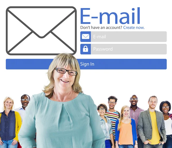 Koncepcja Online wiadomości e-mail — Zdjęcie stockowe