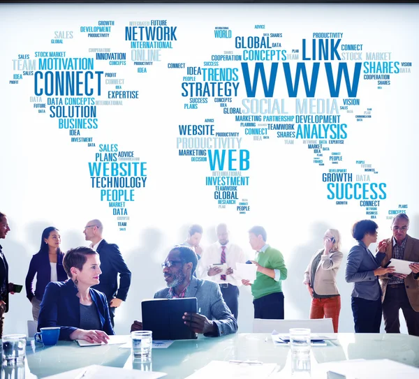 WWW Social Media Concepto de conexión a Internet — Foto de Stock