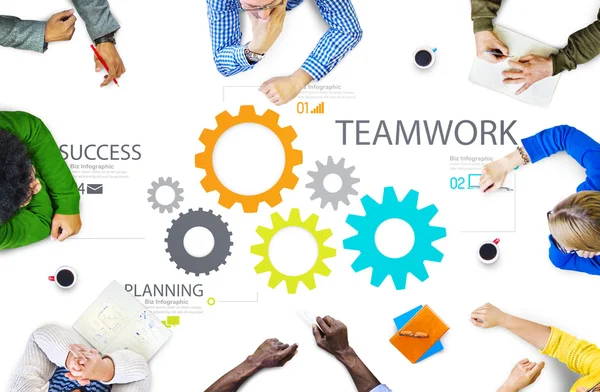 Teamwerk groep Gear partnerschap Concept — Stockfoto