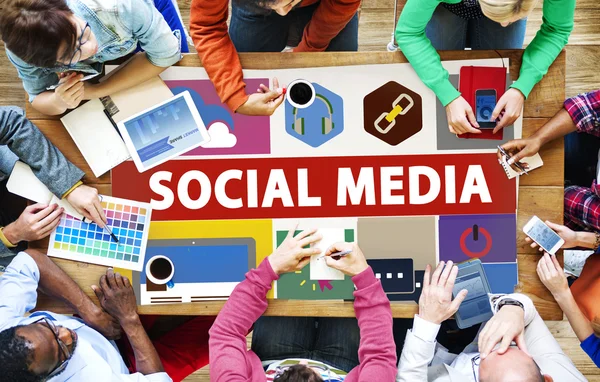 Social Media Connection Medienverknüpfungskonzept — Stockfoto