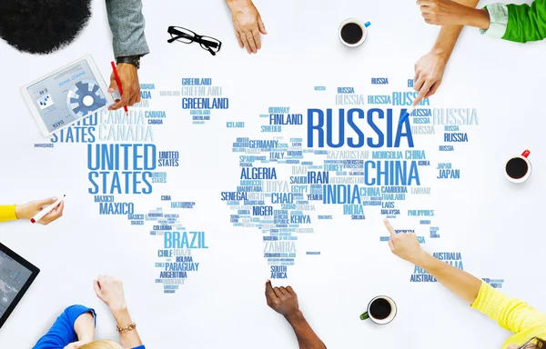 Russia Globale Mondo Internazionale Paesi Globalizzazione Concetto — Foto Stock