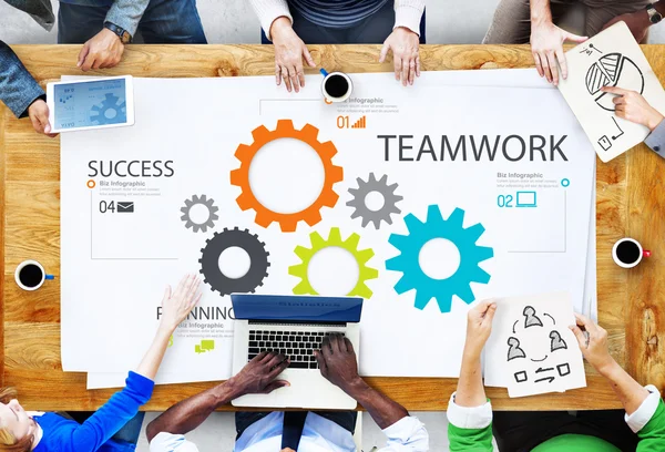 Teamwork Group Zahnrad Partnerschaftskonzept — Stockfoto