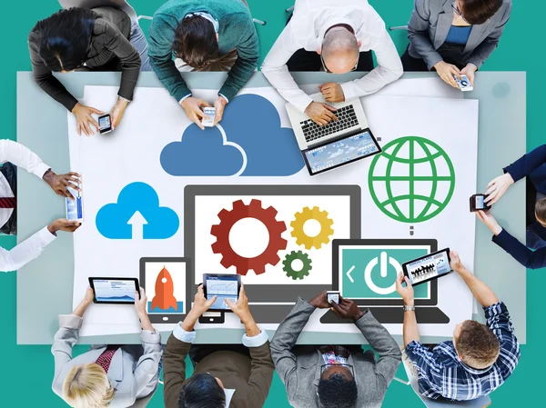 Cloud Computing Network Conceito Online — Fotografia de Stock